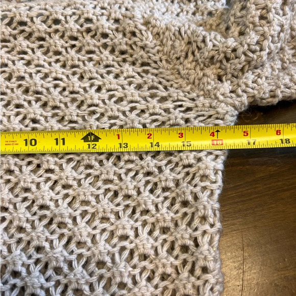 Berretti Cable Knit Chuncky Sweater Tan Cream Metallic Wool Alpaca Layered Gold - Picture 5 of 8